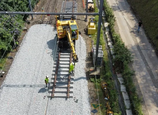 Er wordt gewerkt aan de spoorlijn tussen Jette en Opwijk