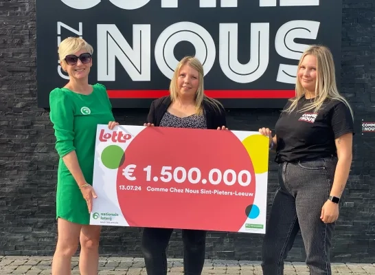 Een vrouw wint 1,5 miljoen euro met Lotto in Sint-Pieters-Leeuw