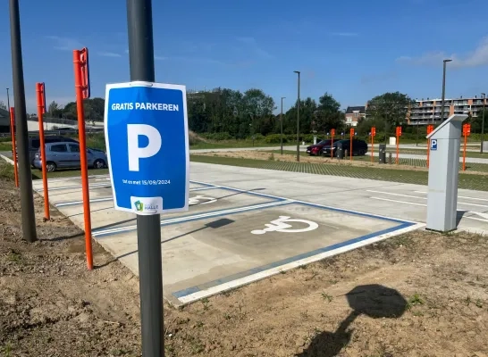 De nieuwe randparking aan de Suikerkaai in Halle