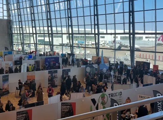 Een jobbeurs van Aviato op de luchthaven