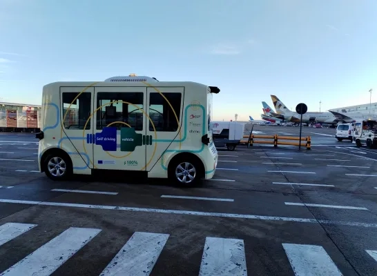 Brussels Airport test zelfrijdende shuttle op tarmac