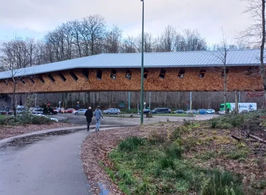 De fietsersbrug over het Vierarmenkruispunt