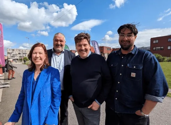 Sara Matthieu, Dieter Van Besien, Jeremie Vaneeckhout en Aimen Horch