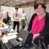 Maggie De Block is voor het laatst kandidaat bij de verkiezingen. Ze duwt de Europese lijst voor Open VLD.