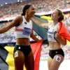 Noor Vidts en Nafi Thiem vieren samen op de Olympische Spelen