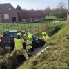 De bestuurster van de wagen die in de gracht belandde, raakte lichtgewond