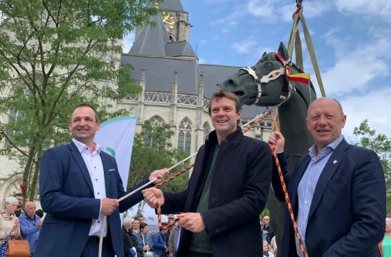 Wouter Casteels van de Werkvennootschap, landschapsarchitect Bas Smets en burgemeester van Vilvoorde Hans Bonte